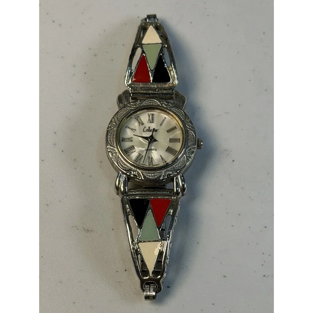 Collezio Quartz Women’s Stretch Bracelet Watch Silver Tone